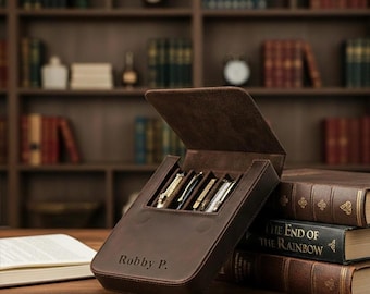 Personalized Genuine Leather Pen Case