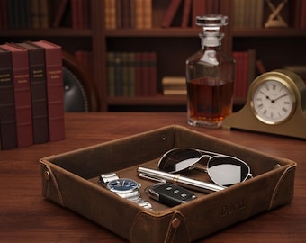 Custom Leather Valet Tray – Genuine Crazy Horse