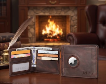 Custom Leather RFID Wallet – Slim Bifold Minimalist Card Holder