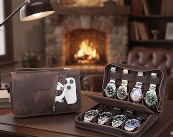Watch organizer – Leather Travel Case for 8 Watches