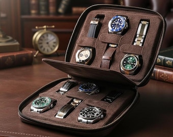 Watch organizer – Leather Travel Case for 6,4,2 Watches