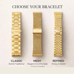 Gold Watch Band 22mm | Metal Watch Bracelet | Milanese Mesh Strap | Stainless Steel Watch Band Replacement