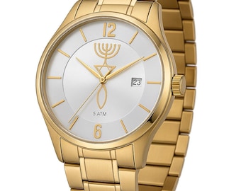 Messianic Watch • Gold Stainless Steel Faith Symbol from Israel