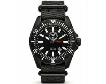 Tactical Diver Watch • 45mm Black • Luminous Dial • NATO Strap • Israeli Design