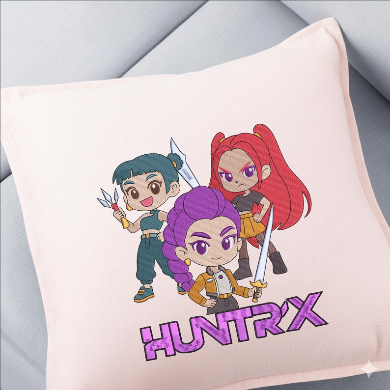 Huntrix Patch Huntrix Embroidery Patch, Chibi Anime Girl Squad, Warrior Badge - Etsy