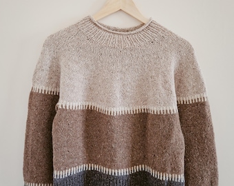 Cecilia Sweater Pattern | Easy Knitting PDF | Beginner-Friendly Pullover | Instant Download | DIY Knit Pattern