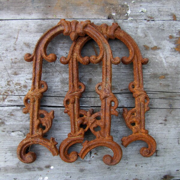 2 Pieces of Old Salvaged Decorative Wrought Iron for Art, Steampunk, Decoration