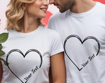 Personalized Valentine Shirt, Custom Heart Name T Shirt, Couple Matching Valentine Shirts, Personalized Love Gift, Valentines Day Outfit