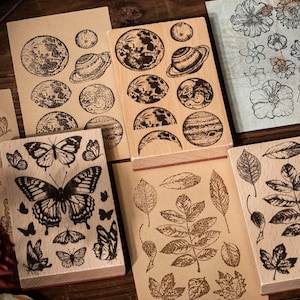 Butterfly, Leaf, Planet or Flower – Large Wooden Stamp