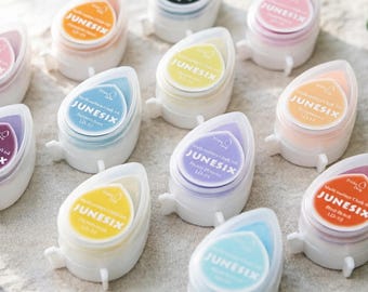 40 Color Waterdrop Ink Pads – Matte Finish, Non-Fading, Acid-Free for Crafts