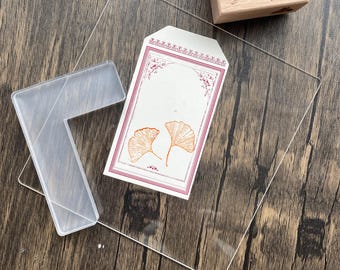 Acrylic Stamp Positioner for Journaling & Crafting – Clear L-Shaped Ruler