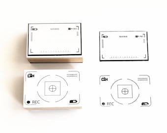 Camera Viewfinder Rubber Stamps Set - Vintage Design for Scrapbooking, Journaling, and DIY Crafts