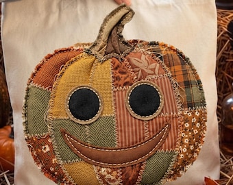 Patchwork Pumpkin PNG, Faux Embroidery Pumpkin, Leopard Floral Jack O Lantern Design