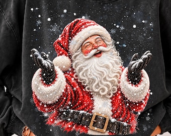 Happy Santa Snow PNG, Snowfall Christmas Sublimation, Winter Holiday Shirt Design
