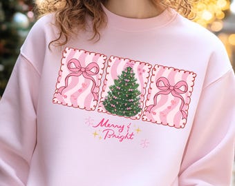 Christmas Tree Bow PNG | Merry & Bright Holiday Graphic (Digital)