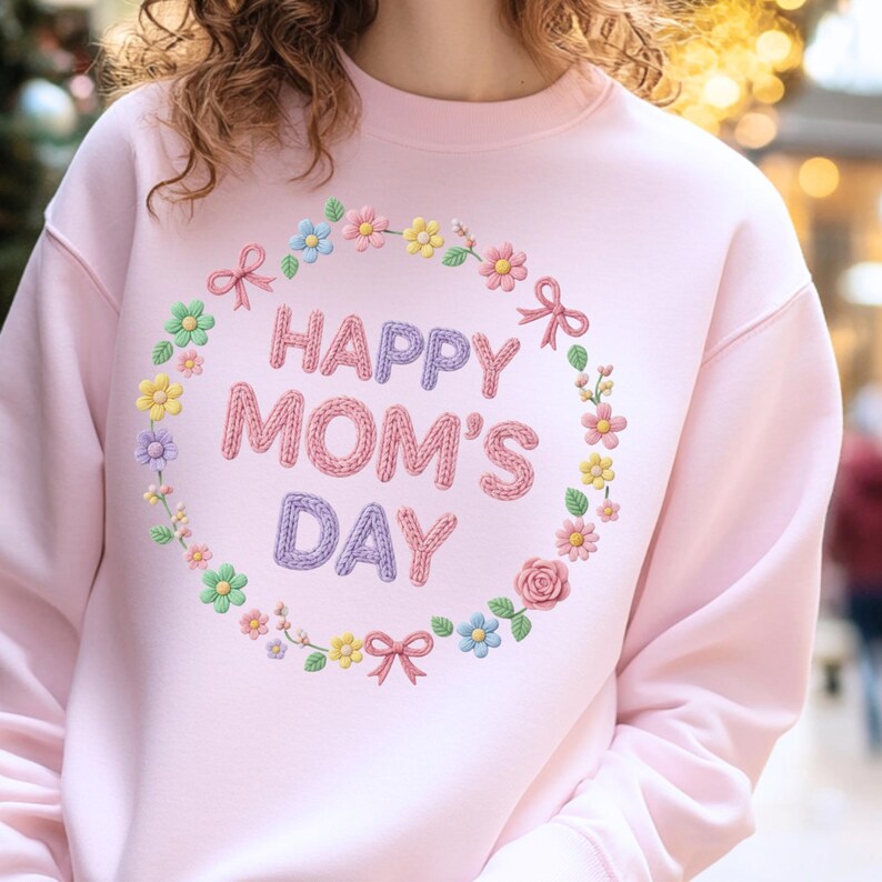 Pink mama sweatshirt png mothers day design mockup