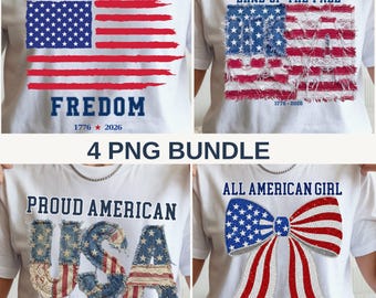 Paquete de imágenes PNG del 4 de julio, diseños patrióticos de EE. UU., archivos de sublimación de la libertad de Estados Unidos 250