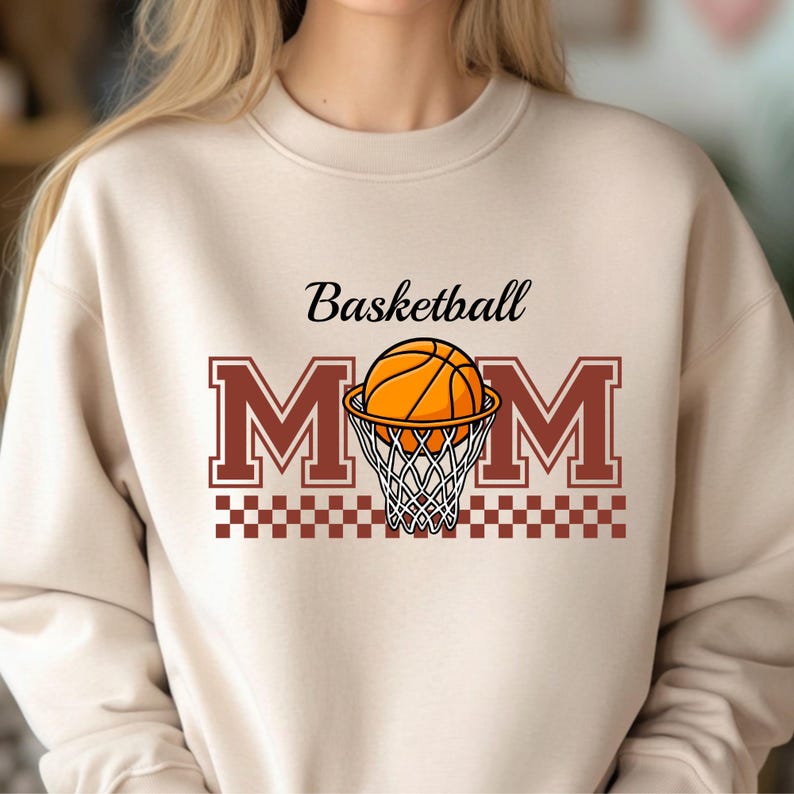 Basketball mom png checkerboard sporty design