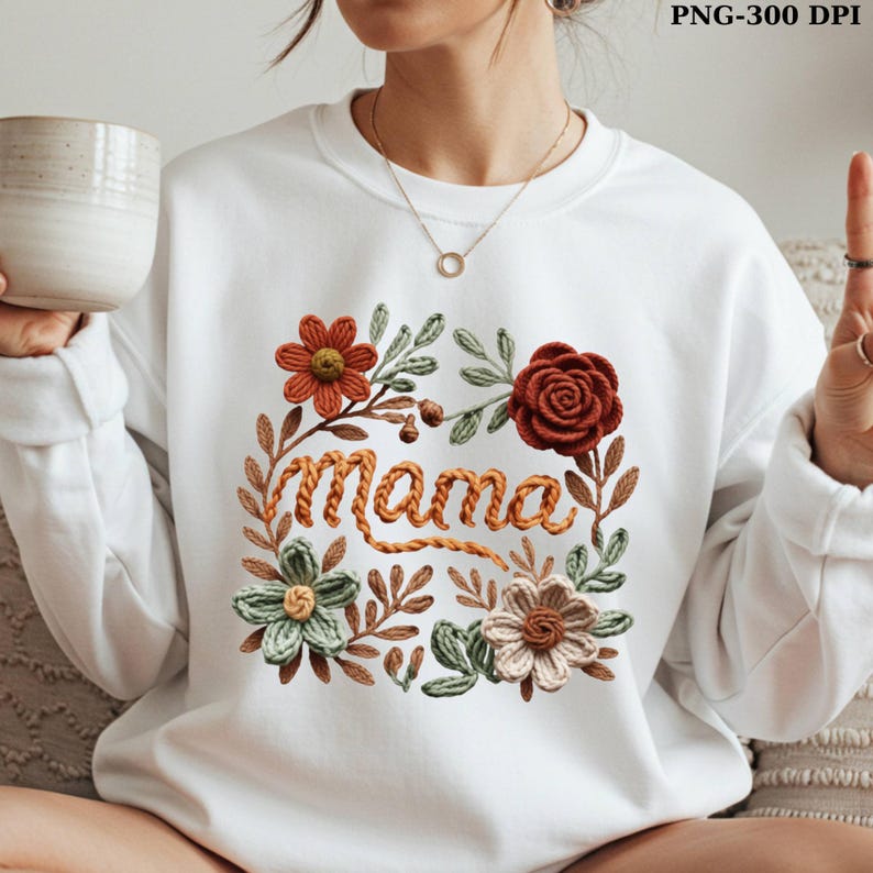 Faux yarn mama png textured bow coquette mother day design