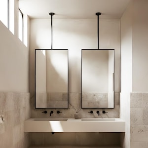 Espelho moderno com moldura de metal para teto, decoração minimalista para parede de banheiro, espelhos para salões de cabeleireiro.