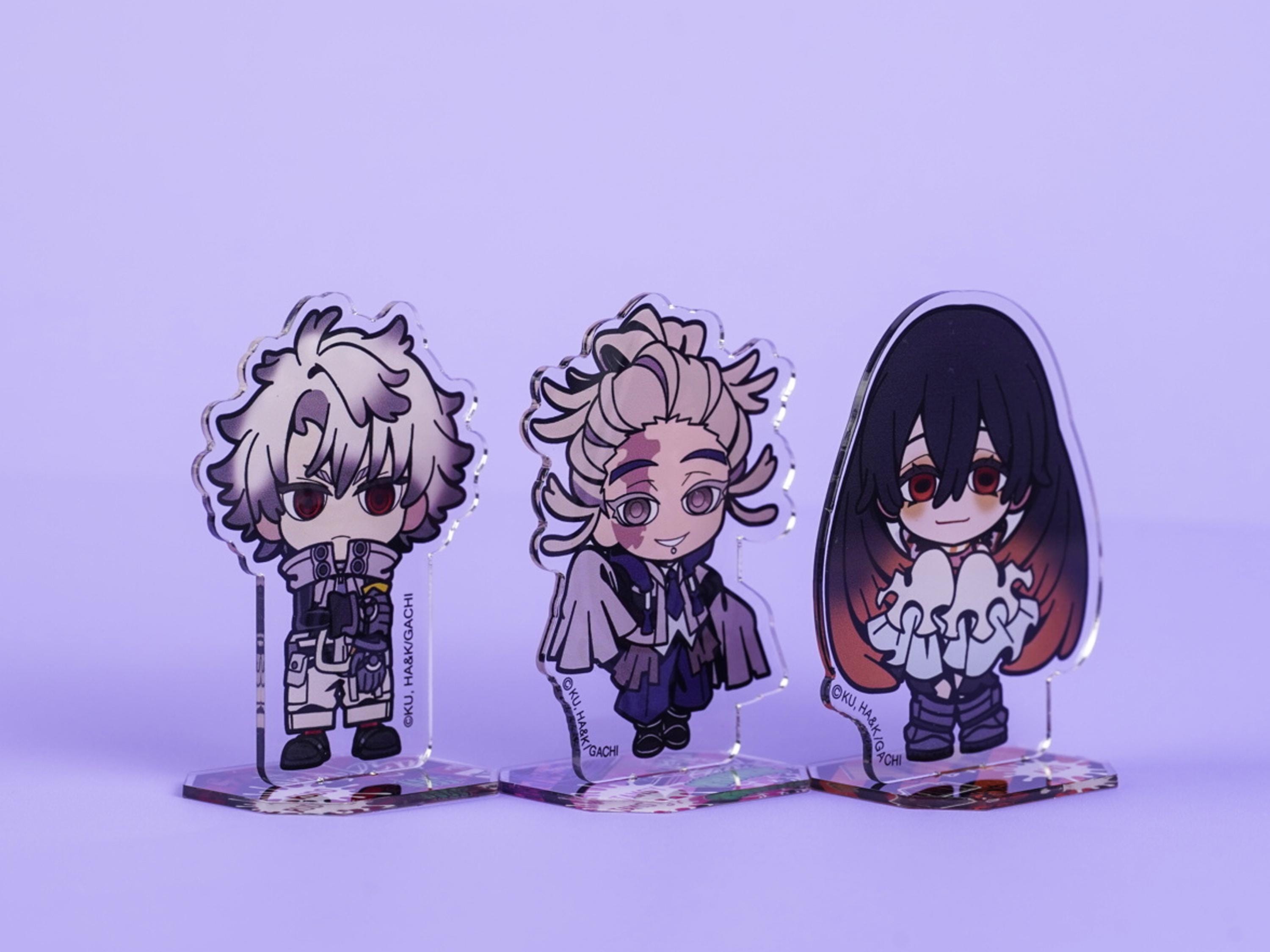 Gachiakuta Rudo, Amo Empool & Tamsy Caines 7cm Chibi Acrylic
