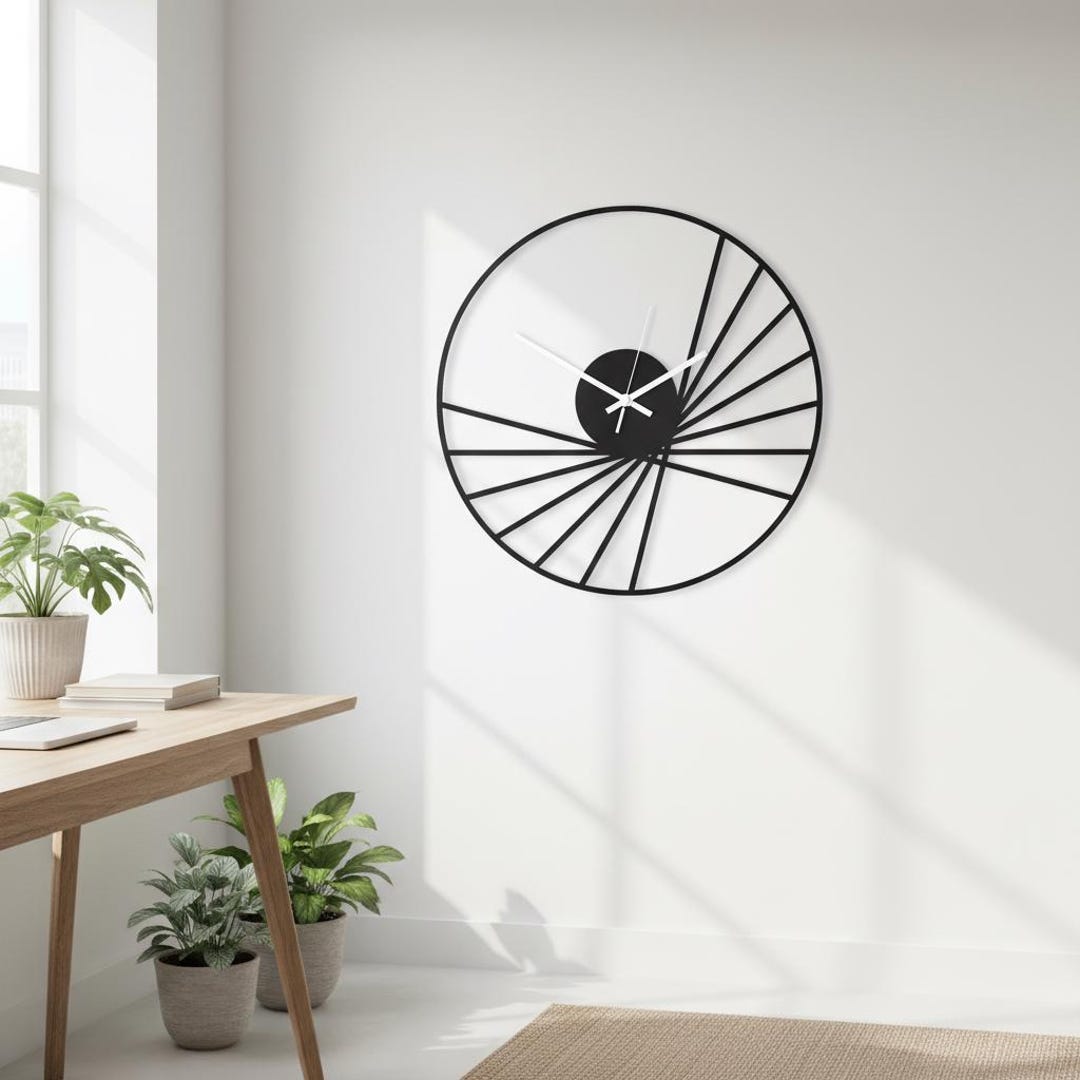 Abstract Wall Clocks Large Abstract Metal Wall Clock, Modern Art, Silent Minimalist Decor - Etsy