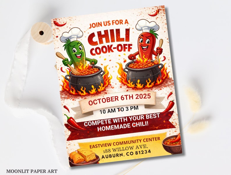 Chili Cook off Flyer Template | Editable Competition Poster (canva ...