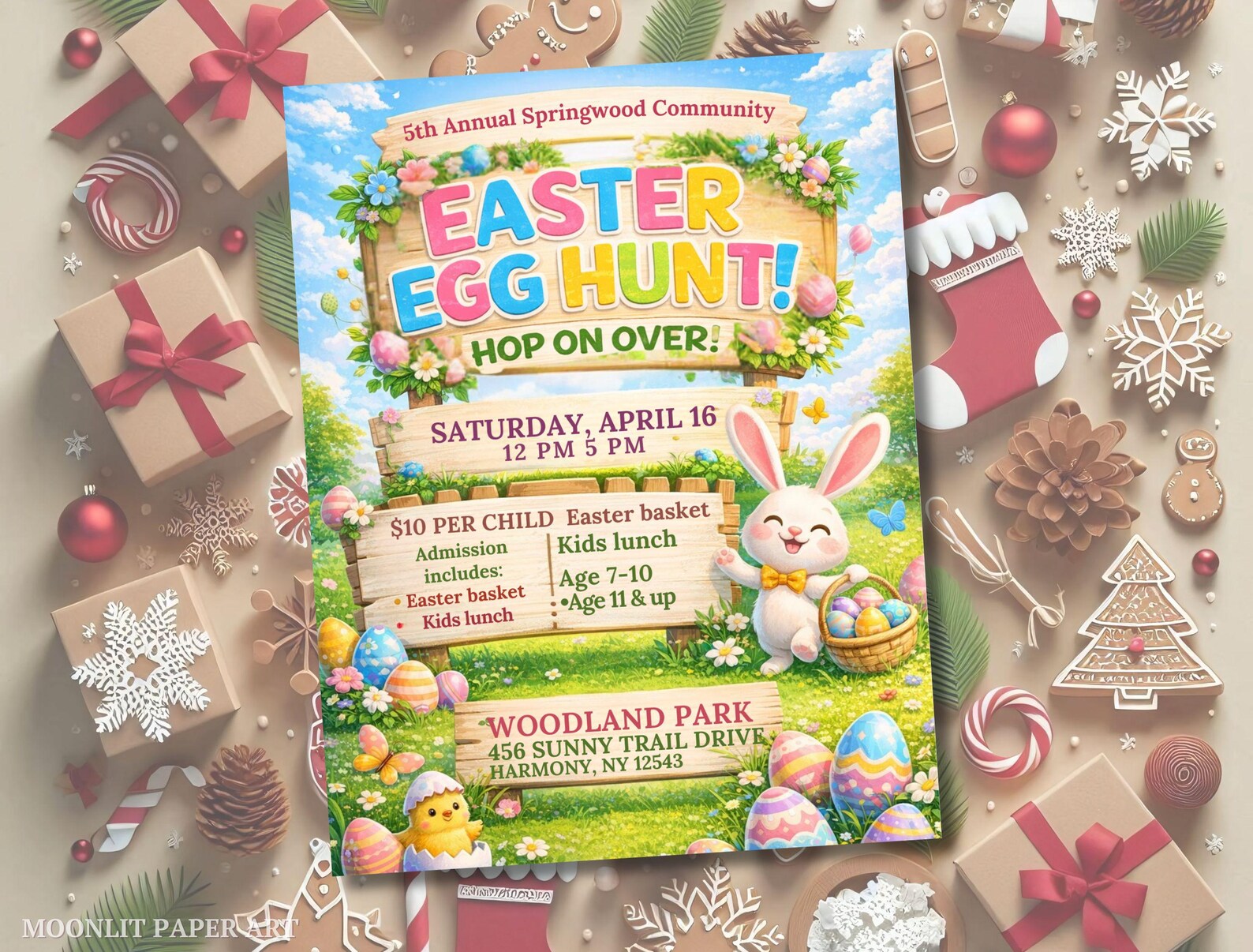 Editable Easter Egg Hunt Flyer Template, Printable Canva Invitation (8. ...