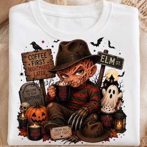 Nightmare Coffee | Horror Season | Spooky Halloween Sublimation | Coffee First Nightmares Later | Halloween Shirt PNG | Digital Download
