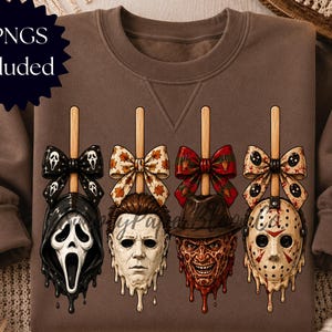 Horror Candy Apple | Spooky Season PNG | Dripping Fall Character Design | Sublimation PNG | Trendy Halloween Shirt Design