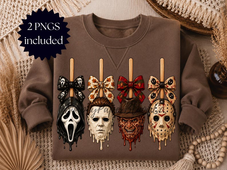 Horror Candy Apple | Spooky Season PNG | Dripping Fall Character Design | Sublimation PNG | Trendy Halloween Shirt Design