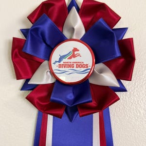 Glory - 5.5" Rosette with 13" Streamers - Choose Custom Colors Personalize Award Ribbon Dog Horses