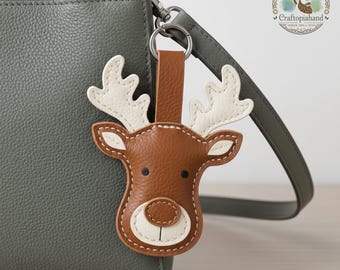 Leather Christmas Tree Bag Charm | Handmade Ornament, Stocking Stuffer