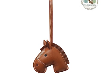Horse Handmade Leather Bag Charm | Premium Leather Animal Keychain | Dog Sheep Horse Crab Leather Bag Charm | Gift for Her