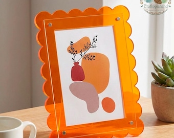 Color Acrylic Floating Circle Frame | Neon Cleon Colors | Personalized Colorful Table Decor | Various Sizes Available | Wall Hanging