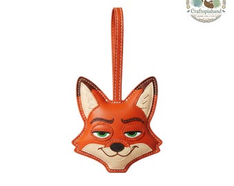 Nick Wilde Leather Bag Charm | Handmade Zootopia Ornament