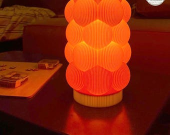 Bold Bubble Decor Lamp | Ribbed Orange Statement Piece