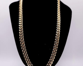 Heavy Gold Plated 8mm Cuban Link Chain