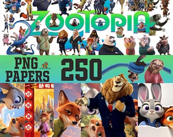 Zootopia 2 Clipart PNG,  animals bundle Pack, animals cartoon movie clipart, Sublimation & Digital Paper