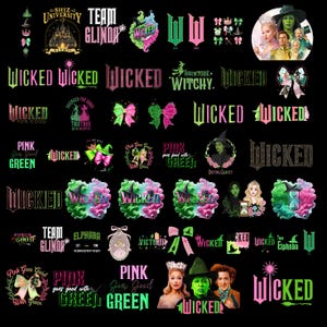 Onda karaktärer SVG & PNG-paket, Elphaba, Emerald Witch (digital nedladdning) bild 6