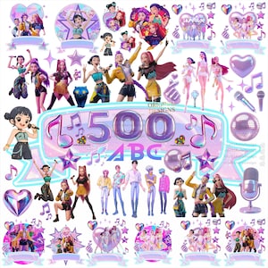 NEW Kpop Png BUNDLE, Huntrix SVG Alphabet, Glitter Icon, Demon Hunters Rumi, Mira, Zoey, Girl Dinner ,Saja Boys Girls fans, digital download