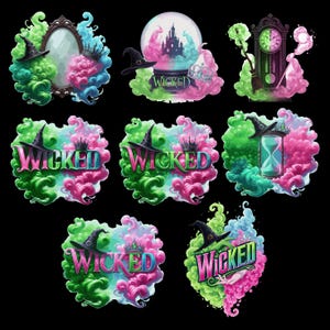 Onda karaktärer SVG & PNG-paket, Elphaba, Emerald Witch (digital nedladdning) bild 7