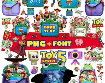 Neues Toy Story 5 PNG Bundle, Buzz Lightjahre, Woody Jessie PNG, Alphabet, Toy Story Geburtstag Shirt Design, Toy Story Clipart-Instant Download