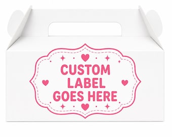 Custom Gable Box Favor Boxes 5x3.5x5, Personalized Party Favor Box, Custom Name Treat Boxes