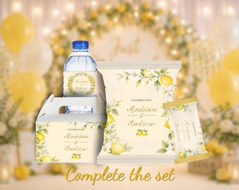 Customizable Lemon Wedding Labels, Citrus Bridal Shower Favor Templates (Digital Download)