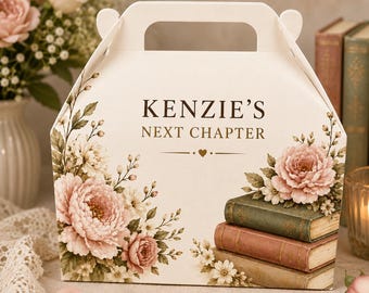 Next Chapter Bridal Shower Favor Box, Book Theme Bachelorette Treat Box, Literary Party Gift Box, Personalized Bridal Favors