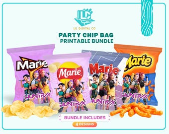Kpop Party Chip Bag Wrappers, Custom Snack DIY Birthday Kit (Printable)
