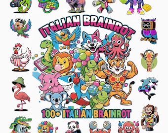 Italian Brainrot Meme PNG Bundle | Characters | Funny Brainrot Inspired Pack (Digital Download)