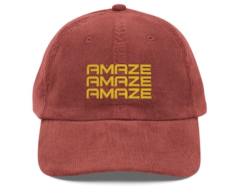 AMAZE stacked embroidery Cap | Vintage corduroy baseball hat