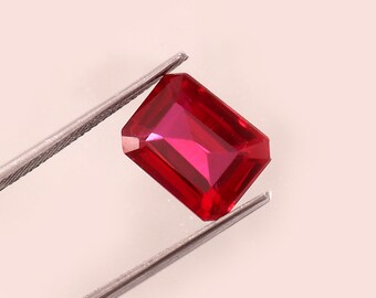 7.5Ct Rubin • 12.40X9.50 mm Rechteckschliff Lab-erstellter Rubin